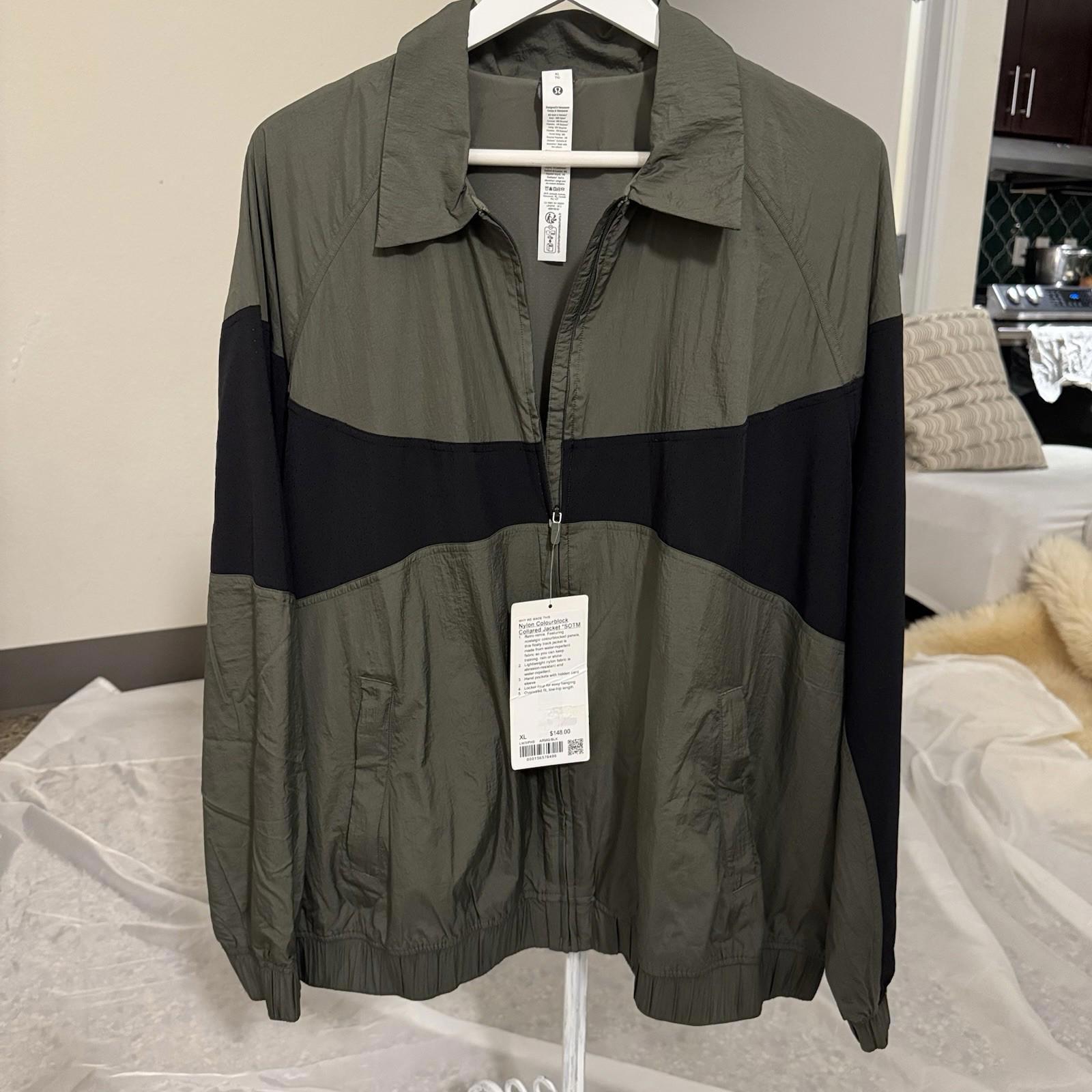 New Lululemon Jacket Womens Xl Nylon Color Block Windbreaker Full Zip